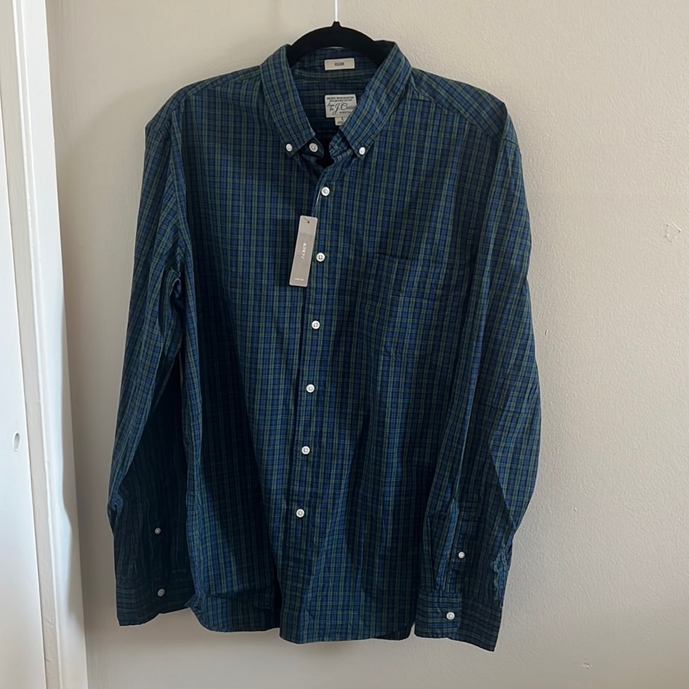 NWT! Mens J Crew organic cotton button down